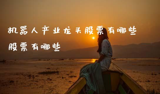 机器人产业龙头股票有哪些股票有哪些_https://m.jnlaobingbanjia.com_基金市场_第1张