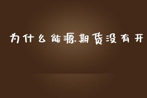 为什么能源期货没有开_https://m.jnlaobingbanjia.com_理财规划_第1张