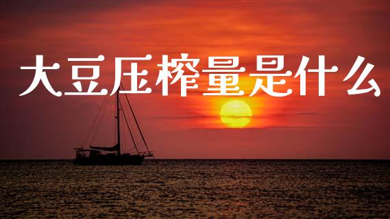 大豆压榨量是什么_https://m.jnlaobingbanjia.com_全球市场_第1张
