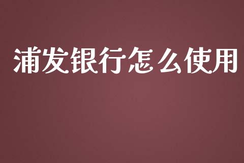 浦发银行怎么使用_https://m.jnlaobingbanjia.com_理财规划_第1张
