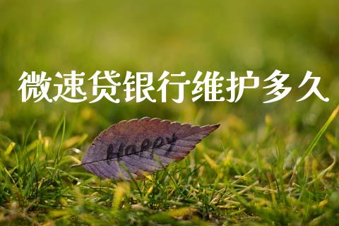微速贷银行维护多久_https://m.jnlaobingbanjia.com_全球市场_第1张