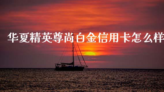 华夏精英尊尚白金信用卡怎么样_https://m.jnlaobingbanjia.com_全球市场_第1张