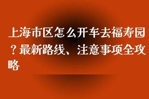 上海市区怎么开车去福寿园？最新路线、注意事项全攻略_https://m.jnlaobingbanjia.com_基金市场_第1张