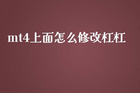 mt4上面怎么修改杠杠_https://m.jnlaobingbanjia.com_基金市场_第1张
