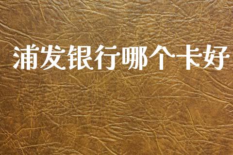 浦发银行哪个卡好_https://m.jnlaobingbanjia.com_理财规划_第1张