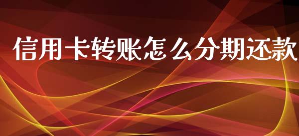 信用卡转账怎么分期还款_https://m.jnlaobingbanjia.com_金融监管_第1张