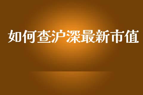 如何查沪深最新市值_https://m.jnlaobingbanjia.com_股市新闻_第1张
