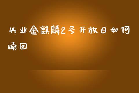 兴业金麒麟2号开放日如何赎回_https://m.jnlaobingbanjia.com_基金市场_第1张