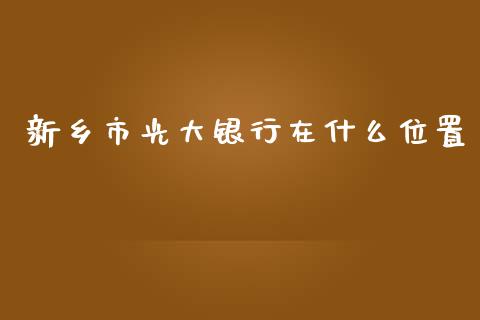 新乡市光大银行在什么位置_https://m.jnlaobingbanjia.com_理财规划_第1张