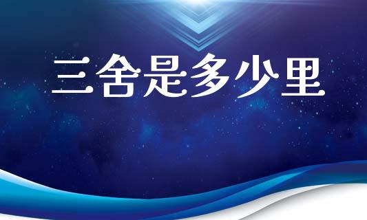 三舍是多少里_https://m.jnlaobingbanjia.com_金融监管_第1张
