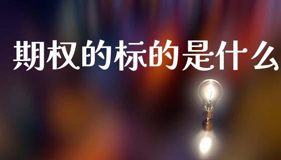 期权的标的是什么_https://m.jnlaobingbanjia.com_全球市场_第1张