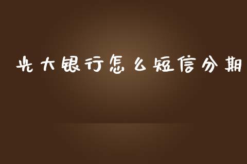 光大银行怎么短信分期_https://m.jnlaobingbanjia.com_股市新闻_第1张
