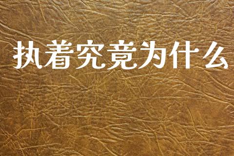 执着究竟为什么_https://m.jnlaobingbanjia.com_基金市场_第1张