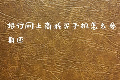 招行网上商城买手机怎么分期还_https://m.jnlaobingbanjia.com_全球市场_第1张