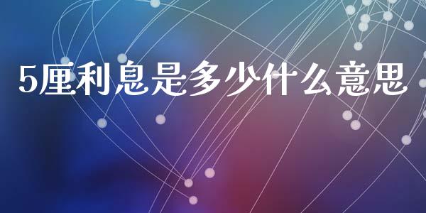 5厘利息是多少什么意思_https://m.jnlaobingbanjia.com_理财规划_第1张