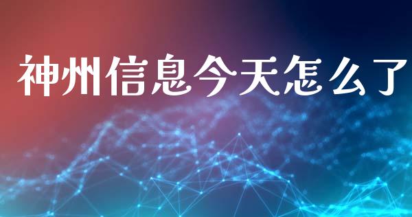 神州信息今天怎么了_https://m.jnlaobingbanjia.com_理财规划_第1张