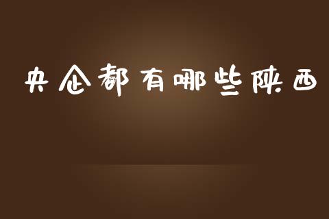 央企都有哪些陕西_https://m.jnlaobingbanjia.com_股市新闻_第1张