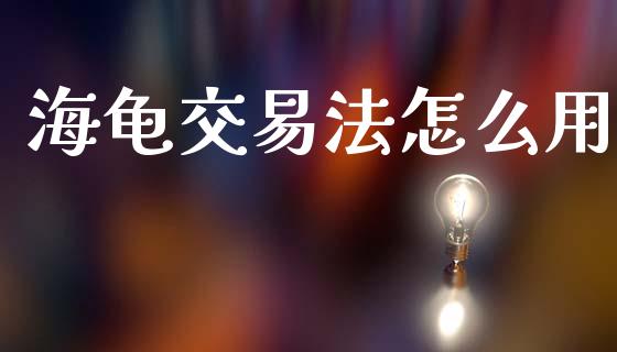 海龟交易法怎么用_https://m.jnlaobingbanjia.com_金融监管_第1张
