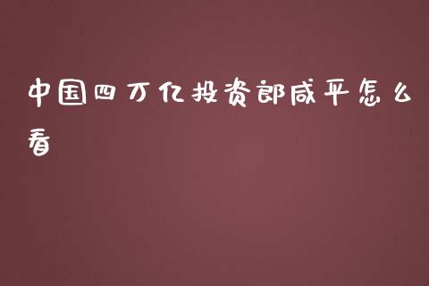 中国四万亿投资郎咸平怎么看_https://m.jnlaobingbanjia.com_区块链_第1张