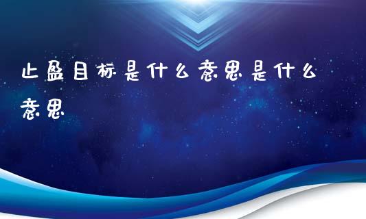 止盈目标是什么意思是什么意思_https://m.jnlaobingbanjia.com_股市新闻_第1张