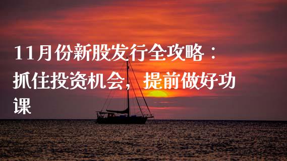 11月份新股发行全攻略：抓住投资机会，提前做好功课_https://m.jnlaobingbanjia.com_金融监管_第1张