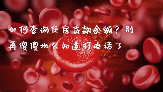 如何查询住房贷款余额？别再傻傻地只知道打电话了_https://m.jnlaobingbanjia.com_区块链_第1张