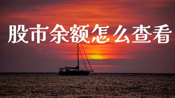 股市余额怎么查看_https://m.jnlaobingbanjia.com_基金市场_第1张