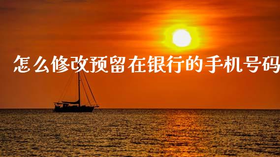 怎么修改预留在银行的手机号码_https://m.jnlaobingbanjia.com_全球市场_第1张