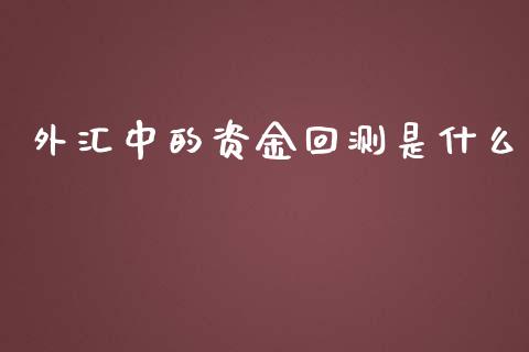 外汇中的资金回测是什么_https://m.jnlaobingbanjia.com_理财规划_第1张