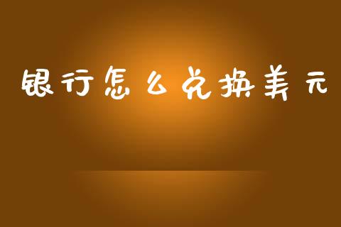 银行怎么兑换美元_https://m.jnlaobingbanjia.com_理财规划_第1张