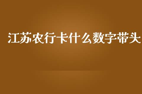江苏农行卡什么数字带头_https://m.jnlaobingbanjia.com_基金市场_第1张