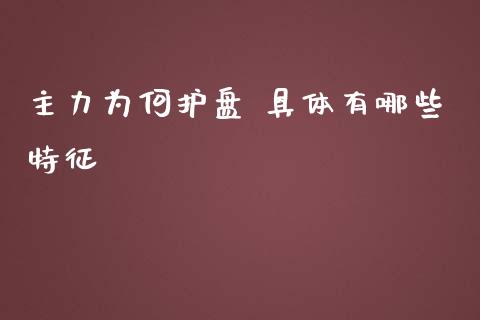 主力为何护盘 具体有哪些特征_https://m.jnlaobingbanjia.com_基金市场_第1张