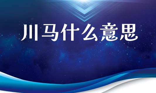 川马什么意思_https://m.jnlaobingbanjia.com_金融监管_第1张