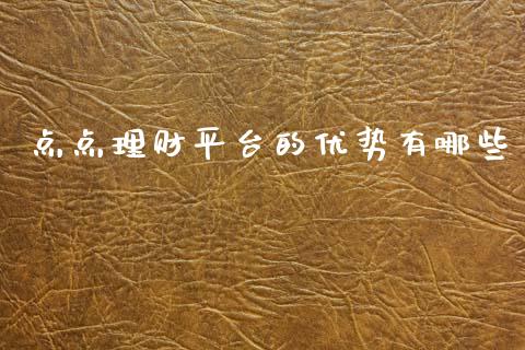 点点理财平台的优势有哪些_https://m.jnlaobingbanjia.com_理财规划_第1张