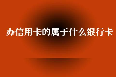 办信用卡的属于什么银行卡_https://m.jnlaobingbanjia.com_理财规划_第1张