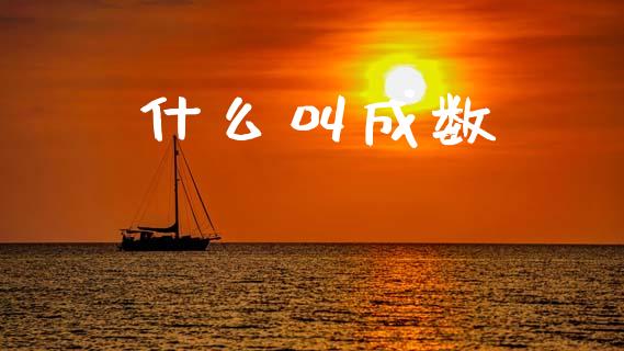 什么叫成数_https://m.jnlaobingbanjia.com_股市新闻_第1张