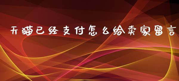 天猫已经支付怎么给卖家留言_https://m.jnlaobingbanjia.com_全球市场_第1张