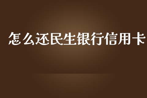 怎么还民生银行信用卡_https://m.jnlaobingbanjia.com_股市新闻_第1张
