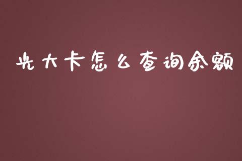 光大卡怎么查询余额_https://m.jnlaobingbanjia.com_理财规划_第1张