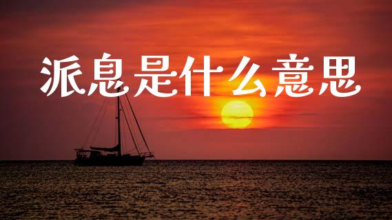 派息是什么意思_https://m.jnlaobingbanjia.com_理财规划_第1张