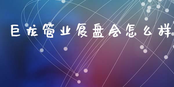 巨龙管业复盘会怎么样_https://m.jnlaobingbanjia.com_理财规划_第1张