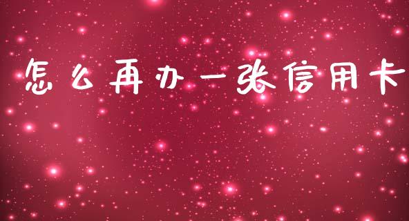 怎么再办一张信用卡_https://m.jnlaobingbanjia.com_理财规划_第1张