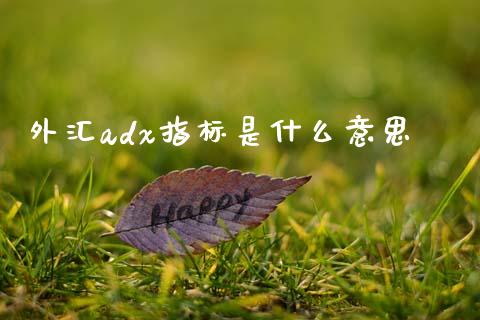 外汇adx指标是什么意思_https://m.jnlaobingbanjia.com_理财规划_第1张