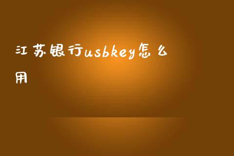 江苏银行usbkey怎么用_https://m.jnlaobingbanjia.com_理财规划_第1张
