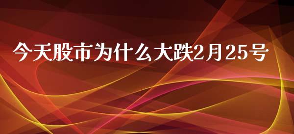 今天股市为什么大跌2月25号_https://m.jnlaobingbanjia.com_金融监管_第1张