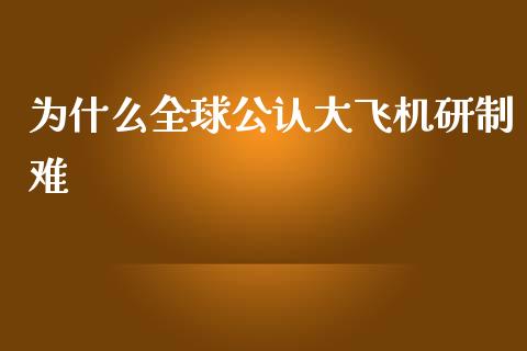 为什么全球公认大飞机研制难_https://m.jnlaobingbanjia.com_全球市场_第1张