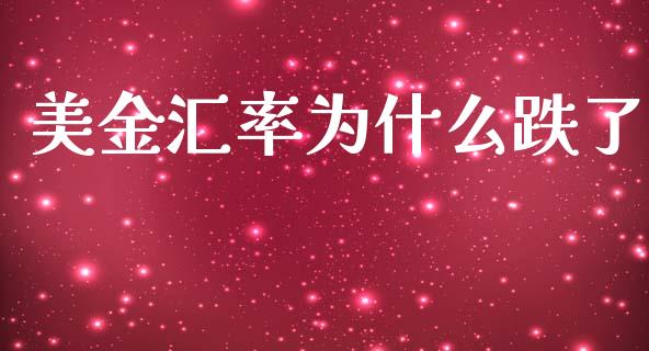 美金汇率为什么跌了_https://m.jnlaobingbanjia.com_全球市场_第1张