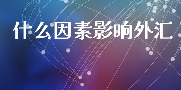 什么因素影响外汇_https://m.jnlaobingbanjia.com_全球市场_第1张