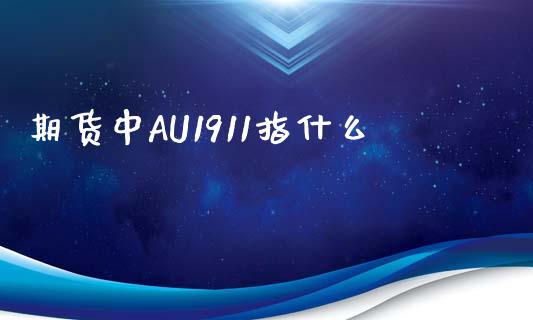 期货中AU1911指什么_https://m.jnlaobingbanjia.com_全球市场_第1张