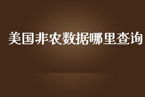 美国非农数据哪里查询_https://m.jnlaobingbanjia.com_全球市场_第1张